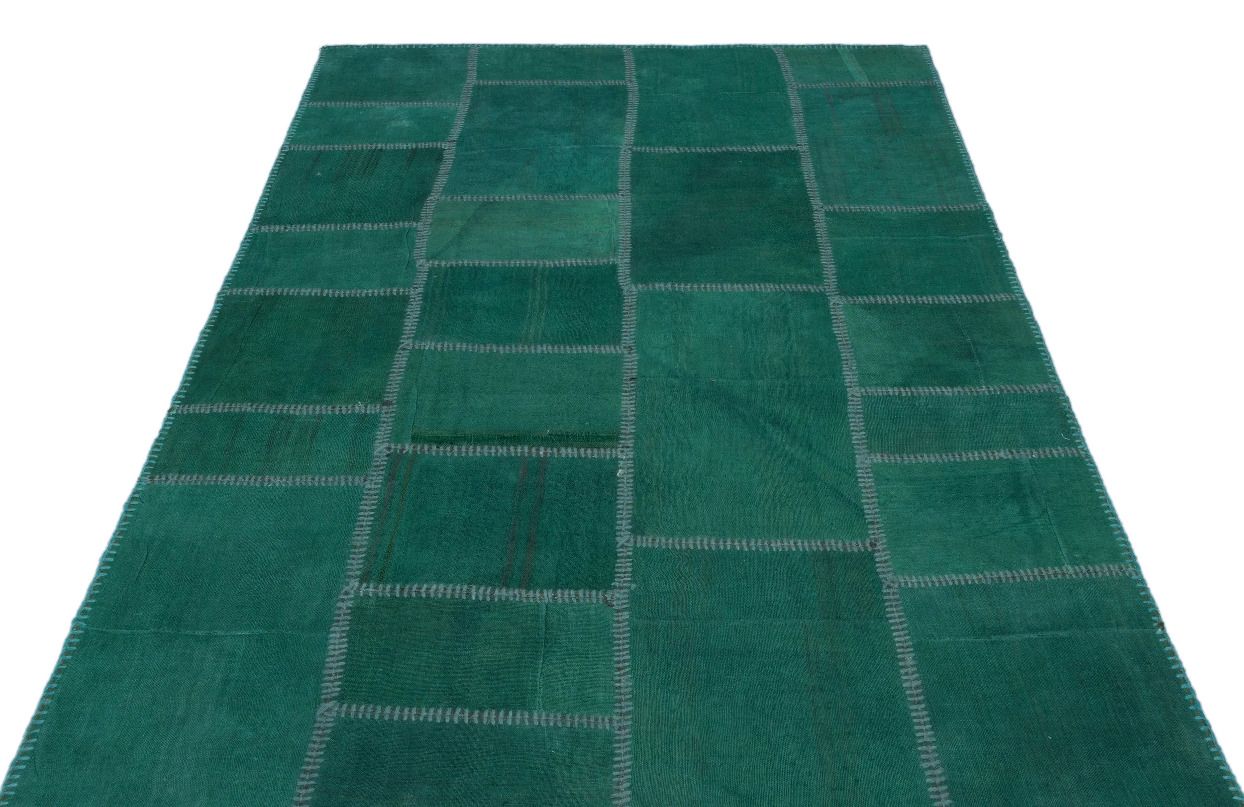 Mixed Over Dyed Kilim Patchwork Unique Rug 5'1'' x 7'9'' ft 155 x 235 cm
