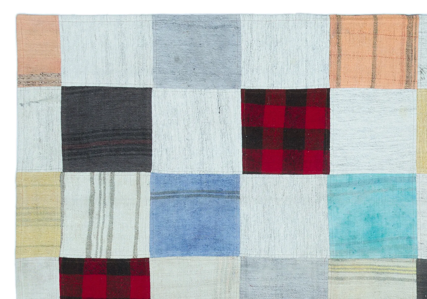 Mixed Over Dyed Kilim Patchwork Unique Rug 5'3'' x 7'7'' ft 159 x 230 cm