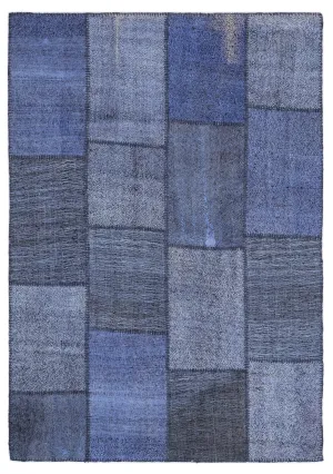 Mixed Over Dyed Kilim Patchwork Unique Rug 5'3'' x 7'7'' ft 160 x 230 cm