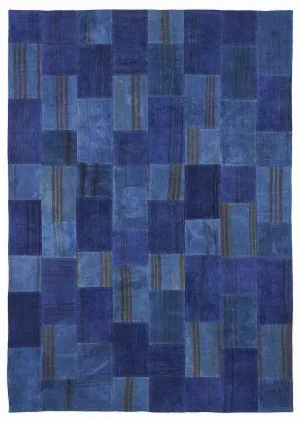 Mixed Over Dyed Kilim Patchwork Unique Rug 5'3'' x 7'7'' ft 160 x 230 cm