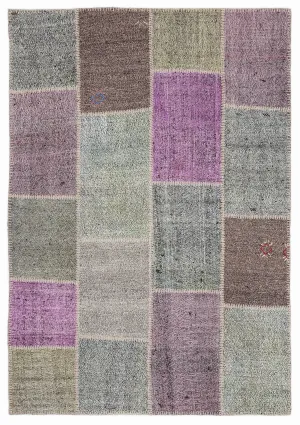 Mixed Over Dyed Kilim Patchwork Unique Rug 5'3'' x 7'7'' ft 160 x 230 cm