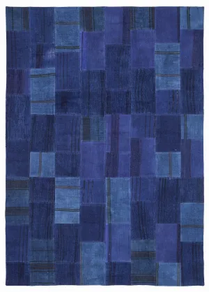 Mixed Over Dyed Kilim Patchwork Unique Rug 5'3'' x 7'7'' ft 160 x 230 cm