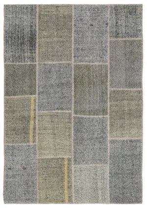 Mixed Over Dyed Kilim Patchwork Unique Rug 5'3'' x 7'7'' ft 160 x 230 cm