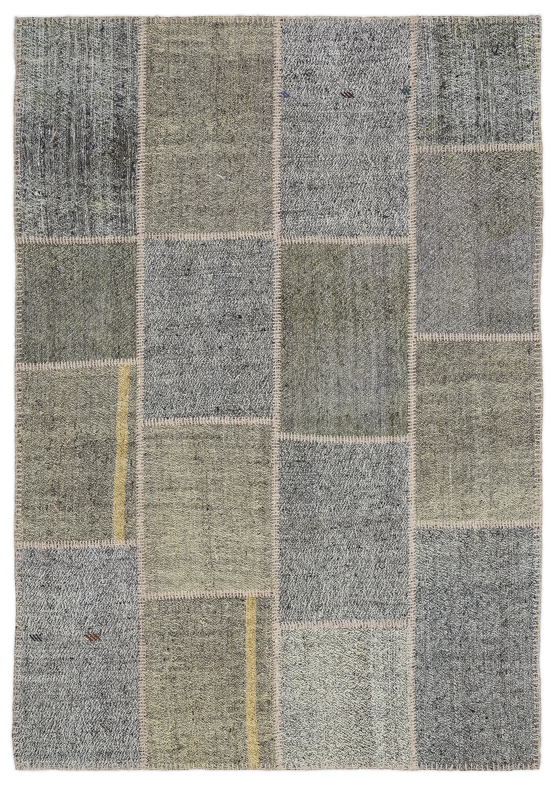 Mixed Over Dyed Kilim Patchwork Unique Rug 5'3'' x 7'7'' ft 160 x 230 cm