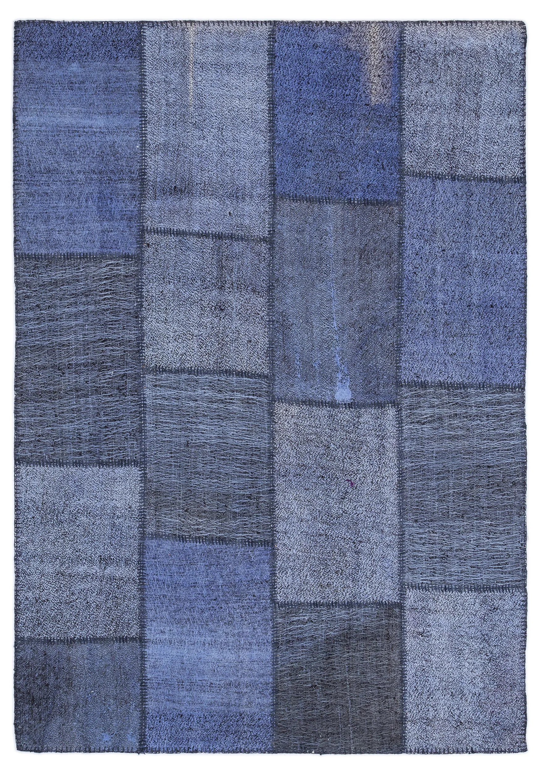 Mixed Over Dyed Kilim Patchwork Unique Rug 5'3'' x 7'7'' ft 160 x 230 cm