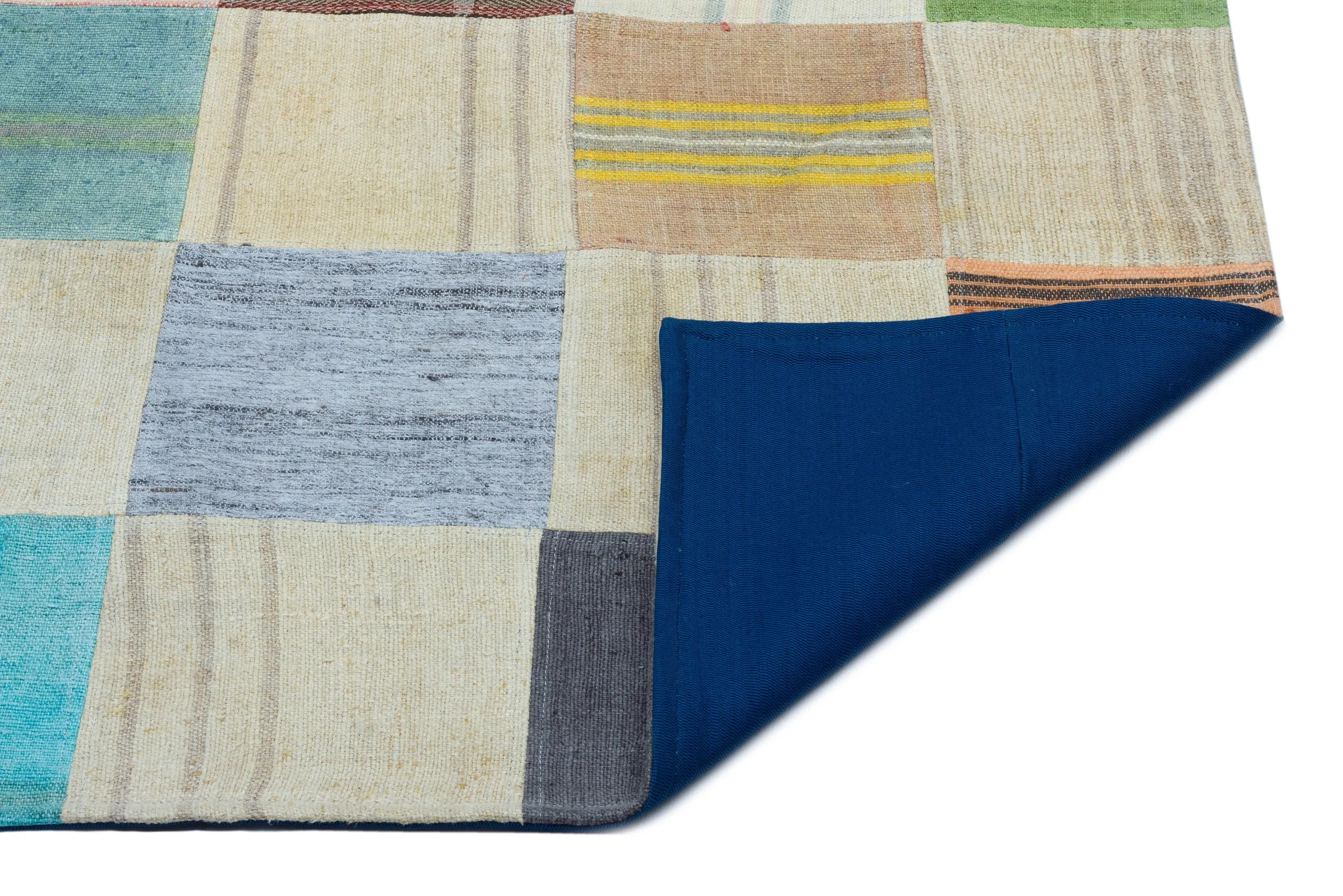 Mixed Over Dyed Kilim Patchwork Unique Rug 5'5'' x 7'8'' ft 164 x 233 cm