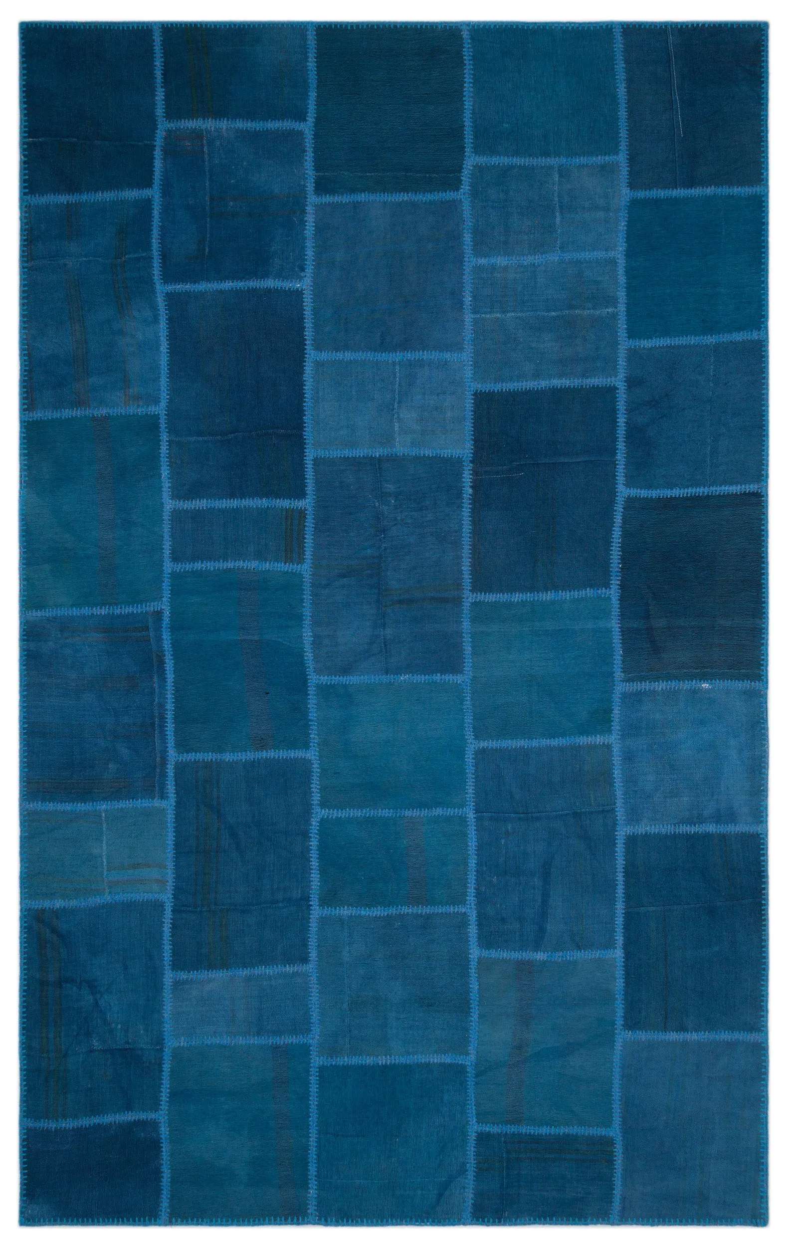 Mixed Over Dyed Kilim Patchwork Unique Rug 6'1'' x 9'11'' ft 186 x 303 cm