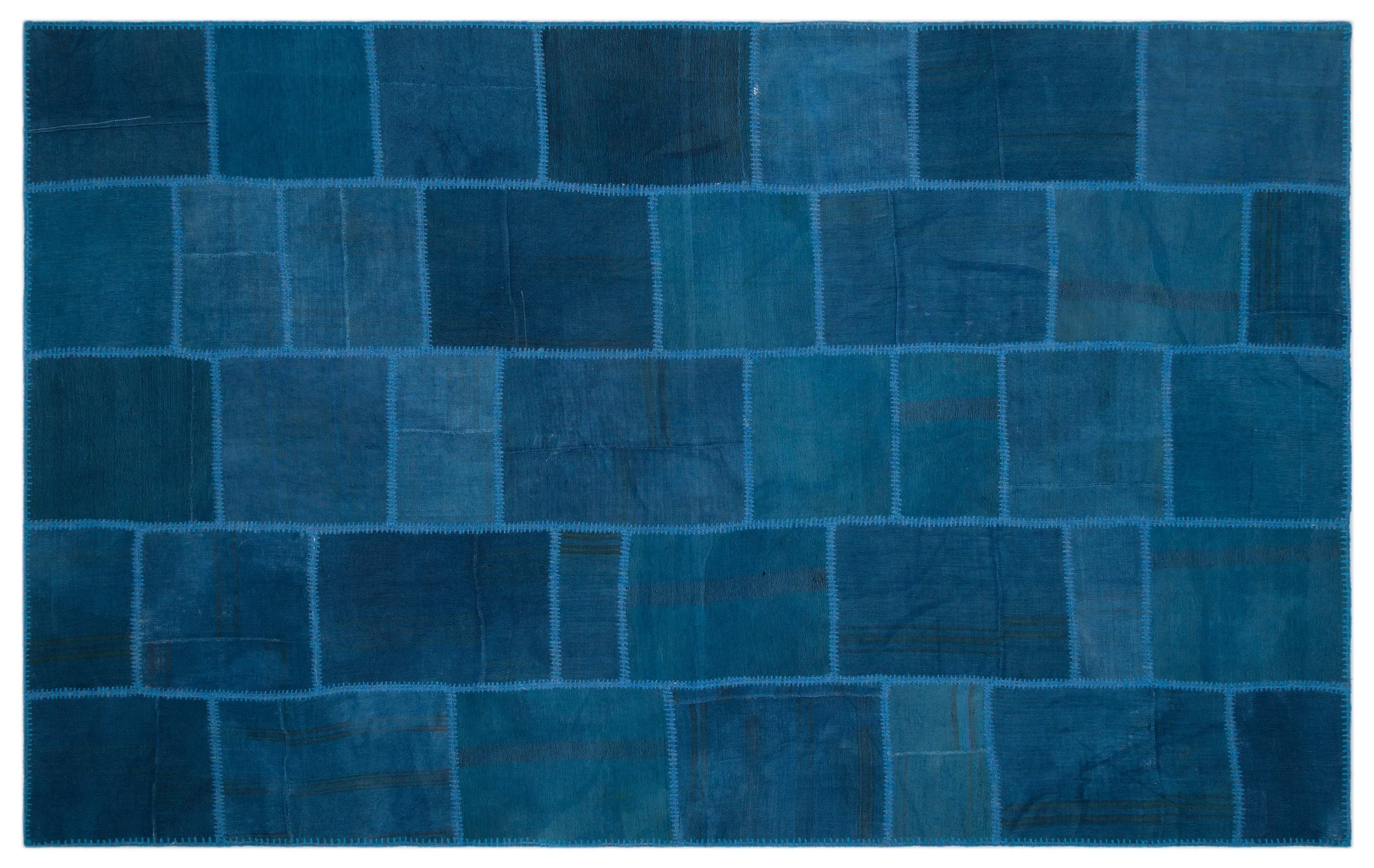 Mixed Over Dyed Kilim Patchwork Unique Rug 6'1'' x 9'11'' ft 186 x 303 cm