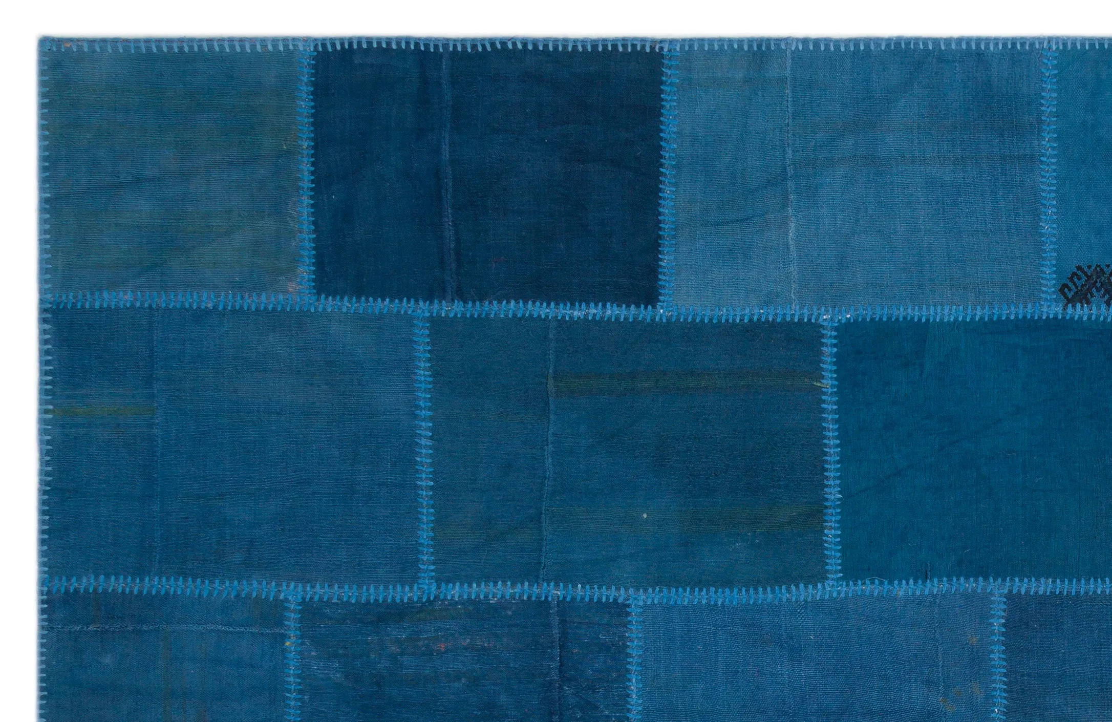 Mixed Over Dyed Kilim Patchwork Unique Rug 6'3'' x 9'10'' ft 190 x 300 cm