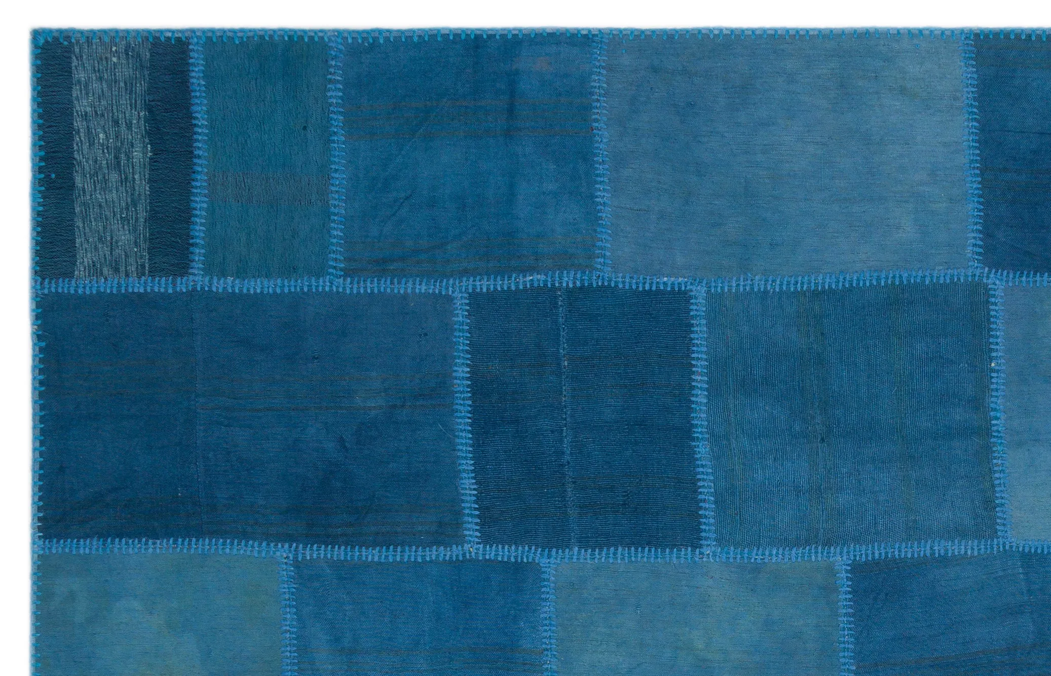 Mixed Over Dyed Kilim Patchwork Unique Rug 6'3'' x 9'10'' ft 190 x 300 cm