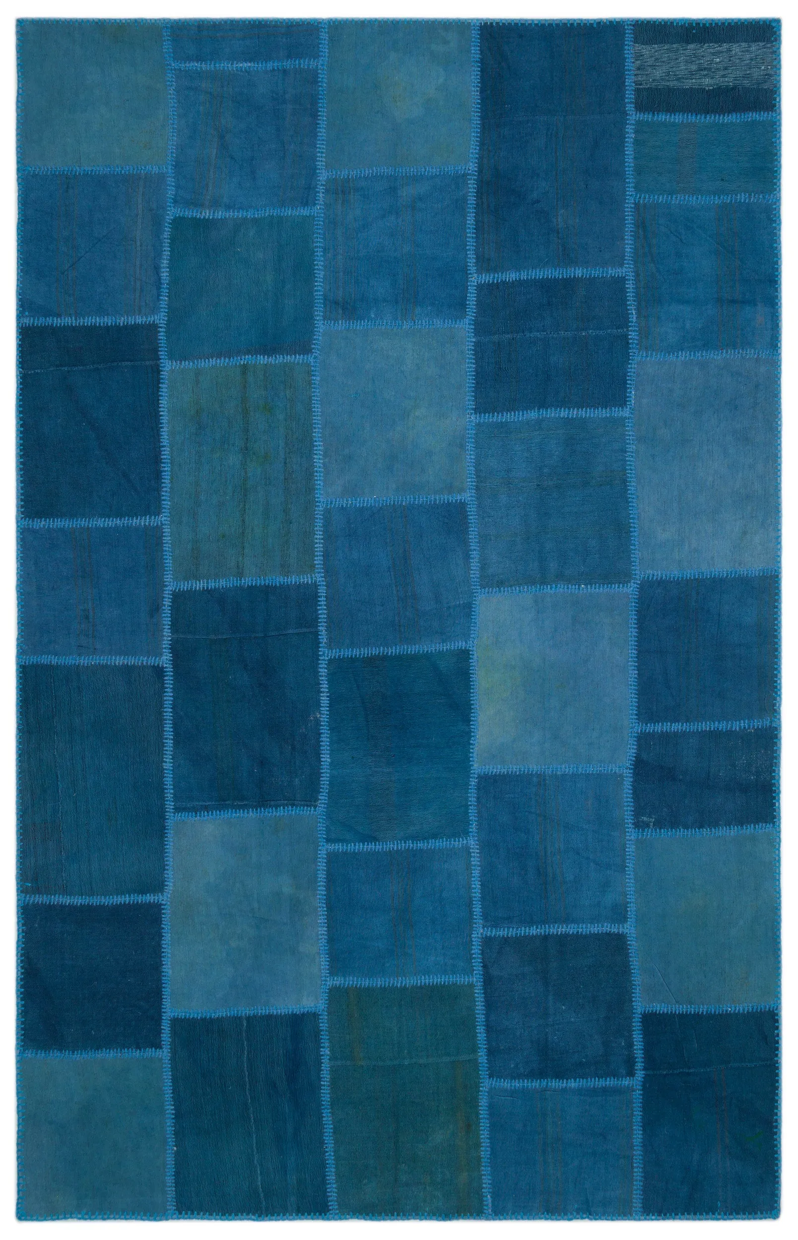 Mixed Over Dyed Kilim Patchwork Unique Rug 6'3'' x 9'10'' ft 190 x 300 cm