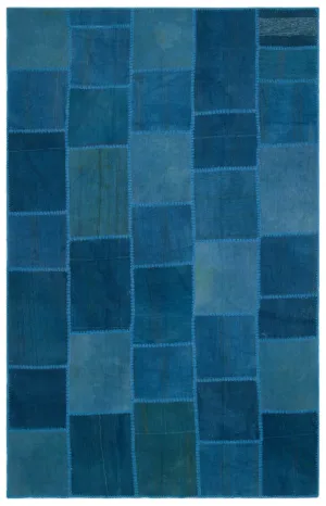 Mixed Over Dyed Kilim Patchwork Unique Rug 6'3'' x 9'10'' ft 190 x 300 cm
