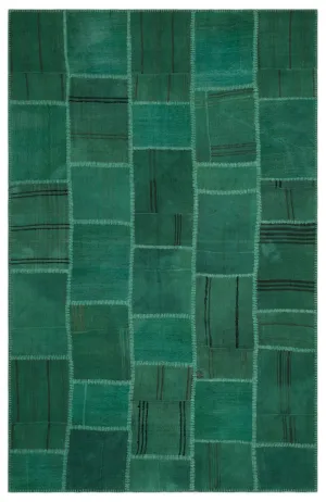 Mixed Over Dyed Kilim Patchwork Unique Rug 6'3'' x 9'9'' ft 191 x 298 cm
