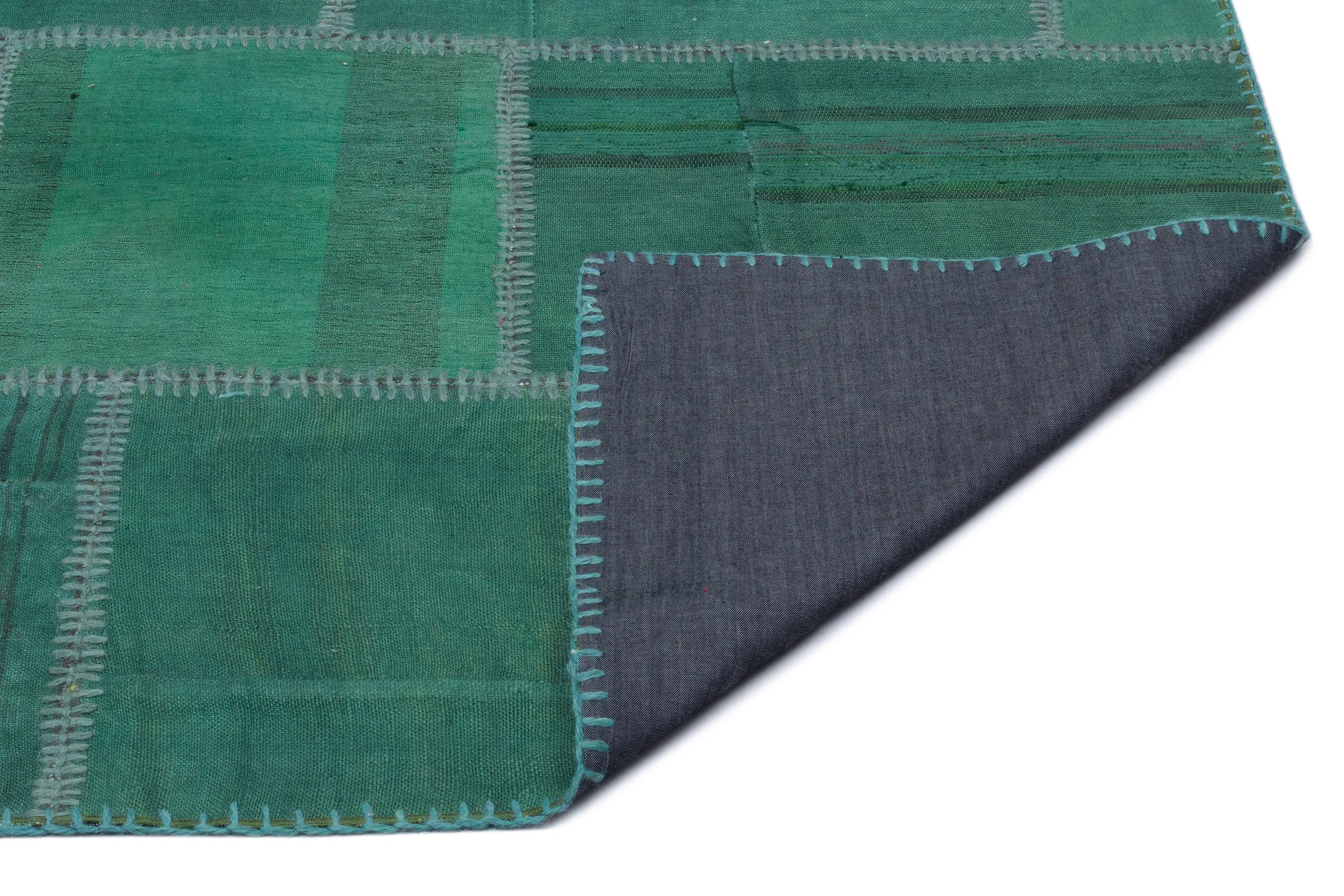 Mixed Over Dyed Kilim Patchwork Unique Rug 6'4'' x 9'11'' ft 192 x 302 cm