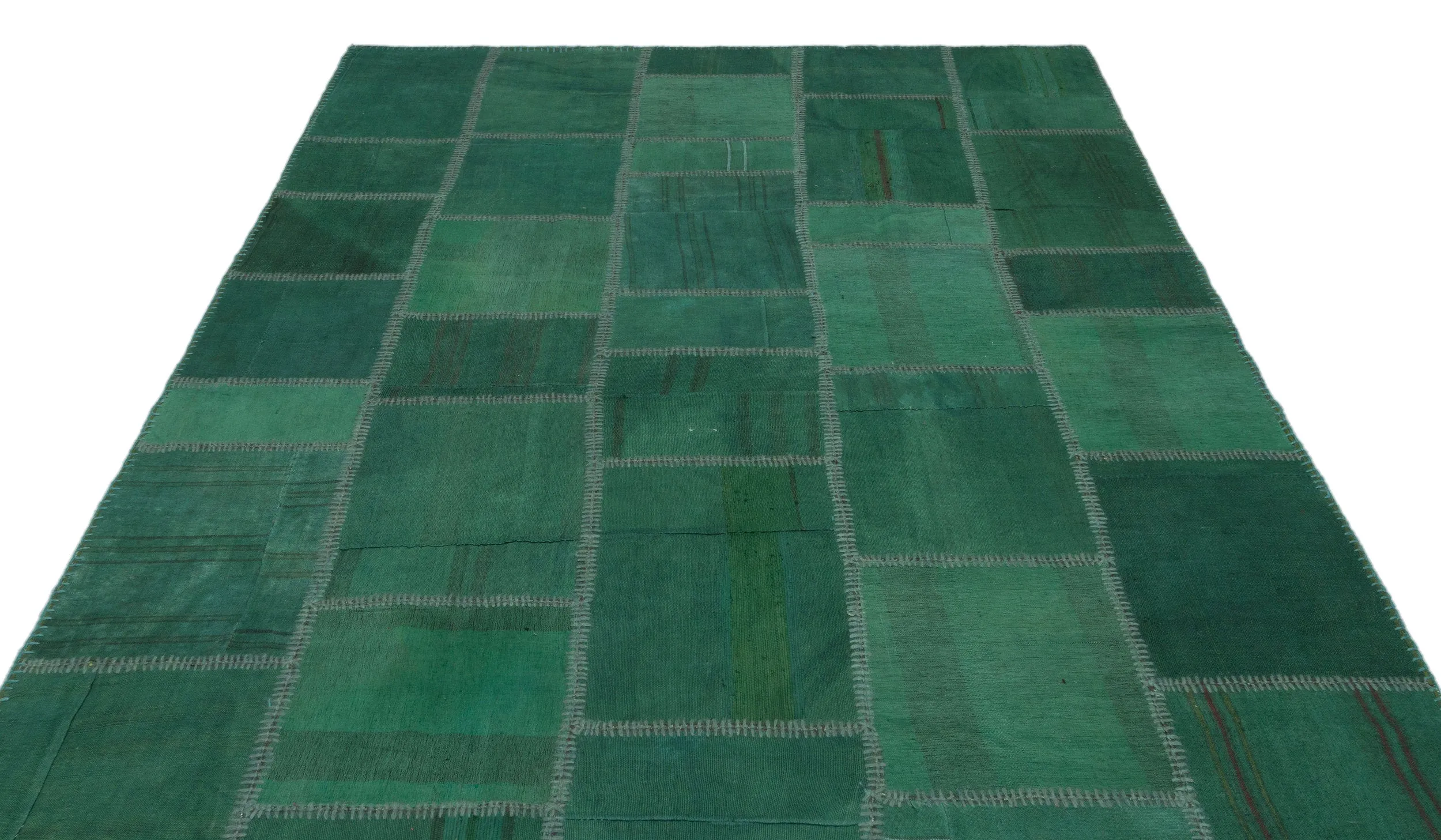 Mixed Over Dyed Kilim Patchwork Unique Rug 6'4'' x 9'11'' ft 192 x 302 cm