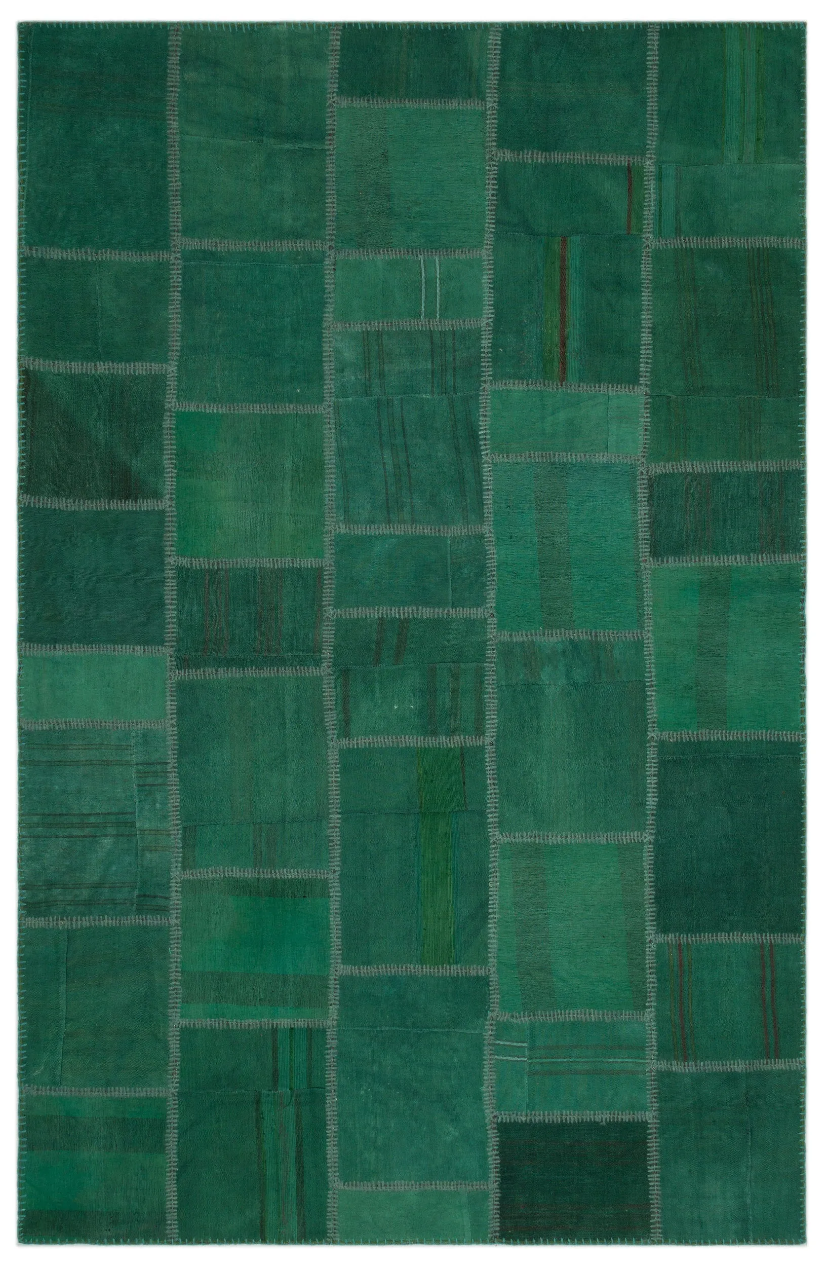 Mixed Over Dyed Kilim Patchwork Unique Rug 6'4'' x 9'11'' ft 192 x 302 cm