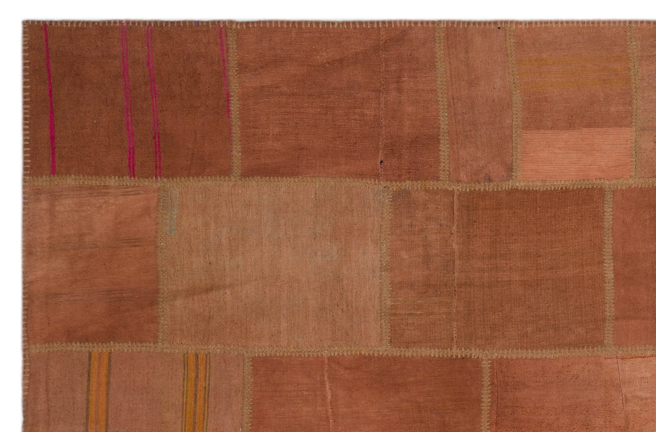 Mixed Over Dyed Kilim Patchwork Unique Rug 6'4'' x 9'11'' ft 193 x 301 cm