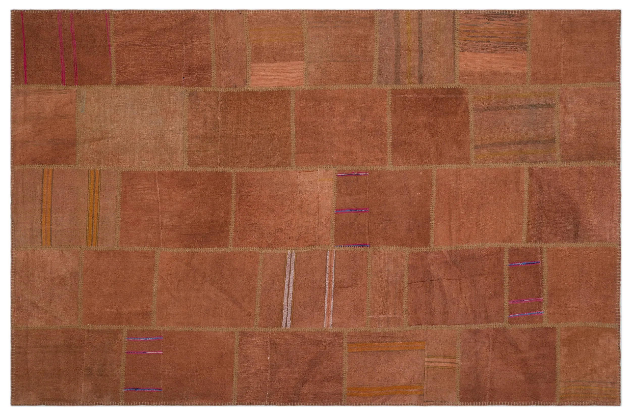 Mixed Over Dyed Kilim Patchwork Unique Rug 6'4'' x 9'11'' ft 193 x 301 cm