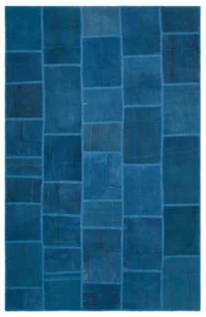 Mixed Over Dyed Kilim Patchwork Unique Rug 6'4'' x 9'9'' ft 192 x 298 cm