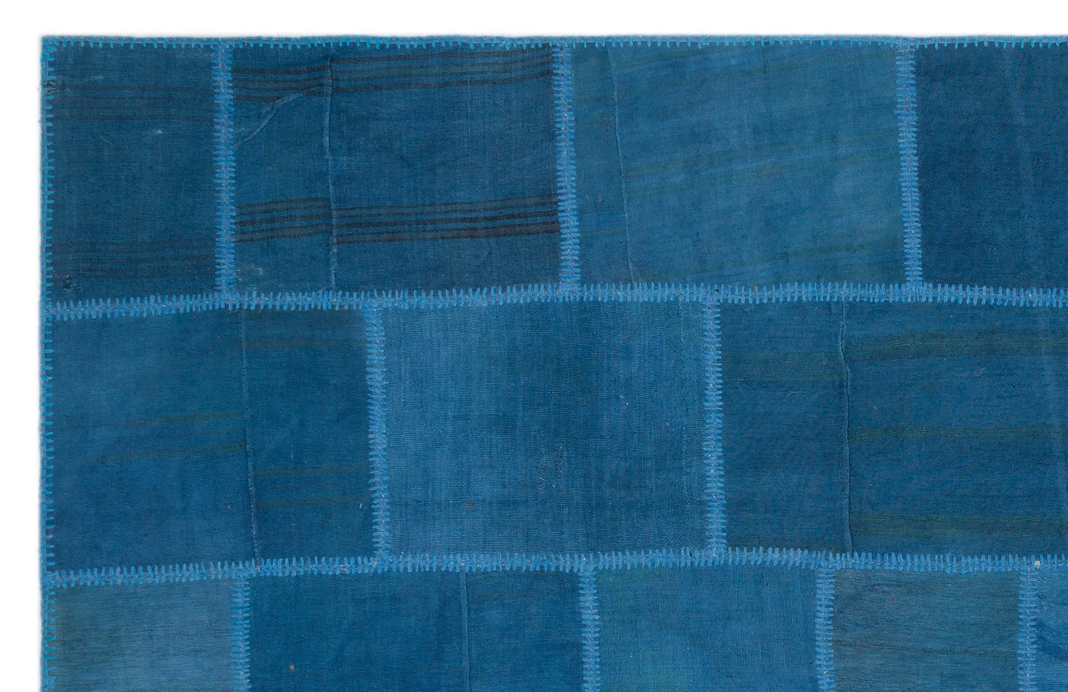 Mixed Over Dyed Kilim Patchwork Unique Rug 6'4'' x 9'9'' ft 192 x 298 cm
