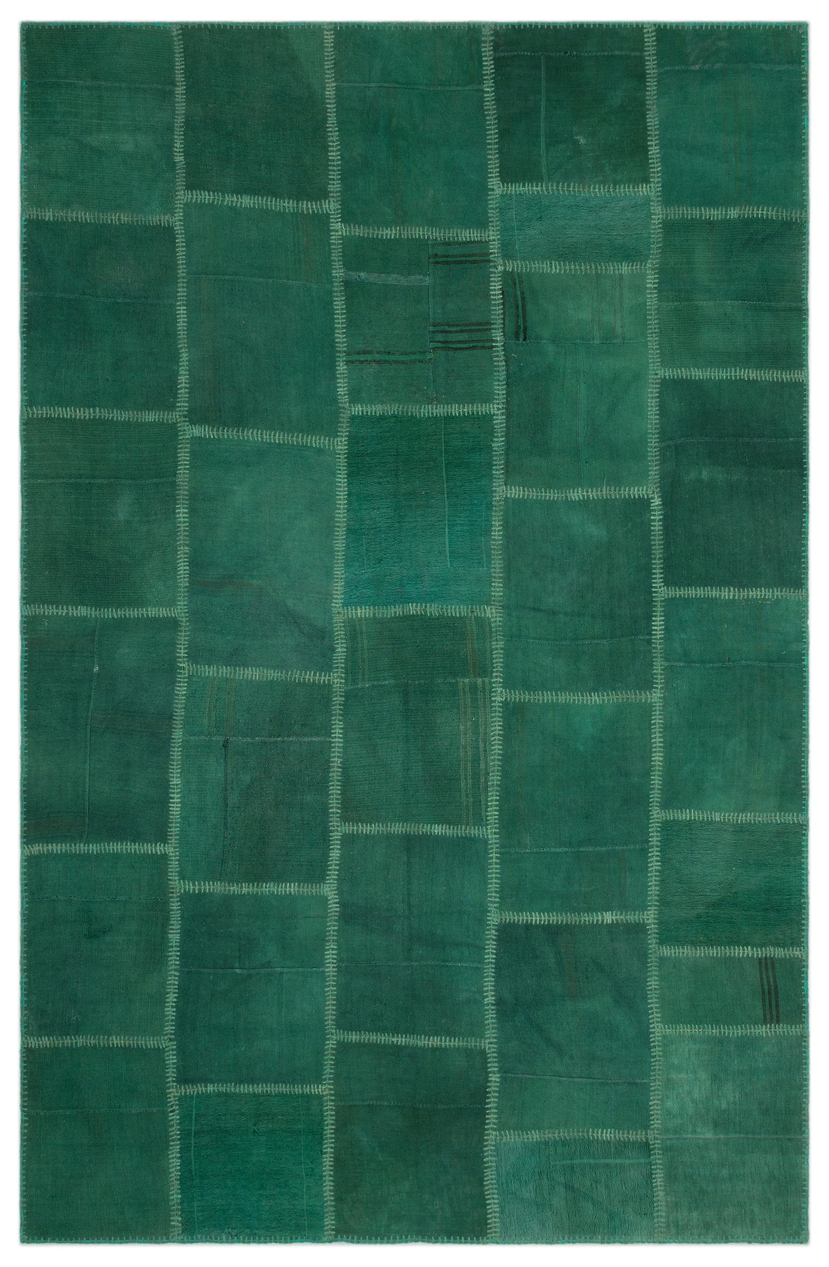 Mixed Over Dyed Kilim Patchwork Unique Rug 6'4'' x 9'9'' ft 194 x 297 cm
