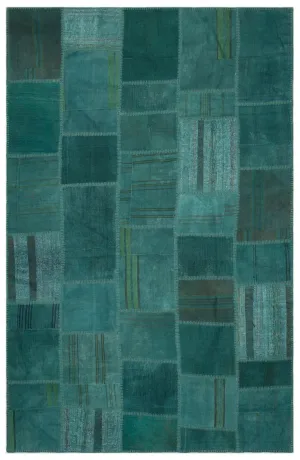 Mixed Over Dyed Kilim Patchwork Unique Rug 6'5'' x 9'10'' ft 195 x 300 cm