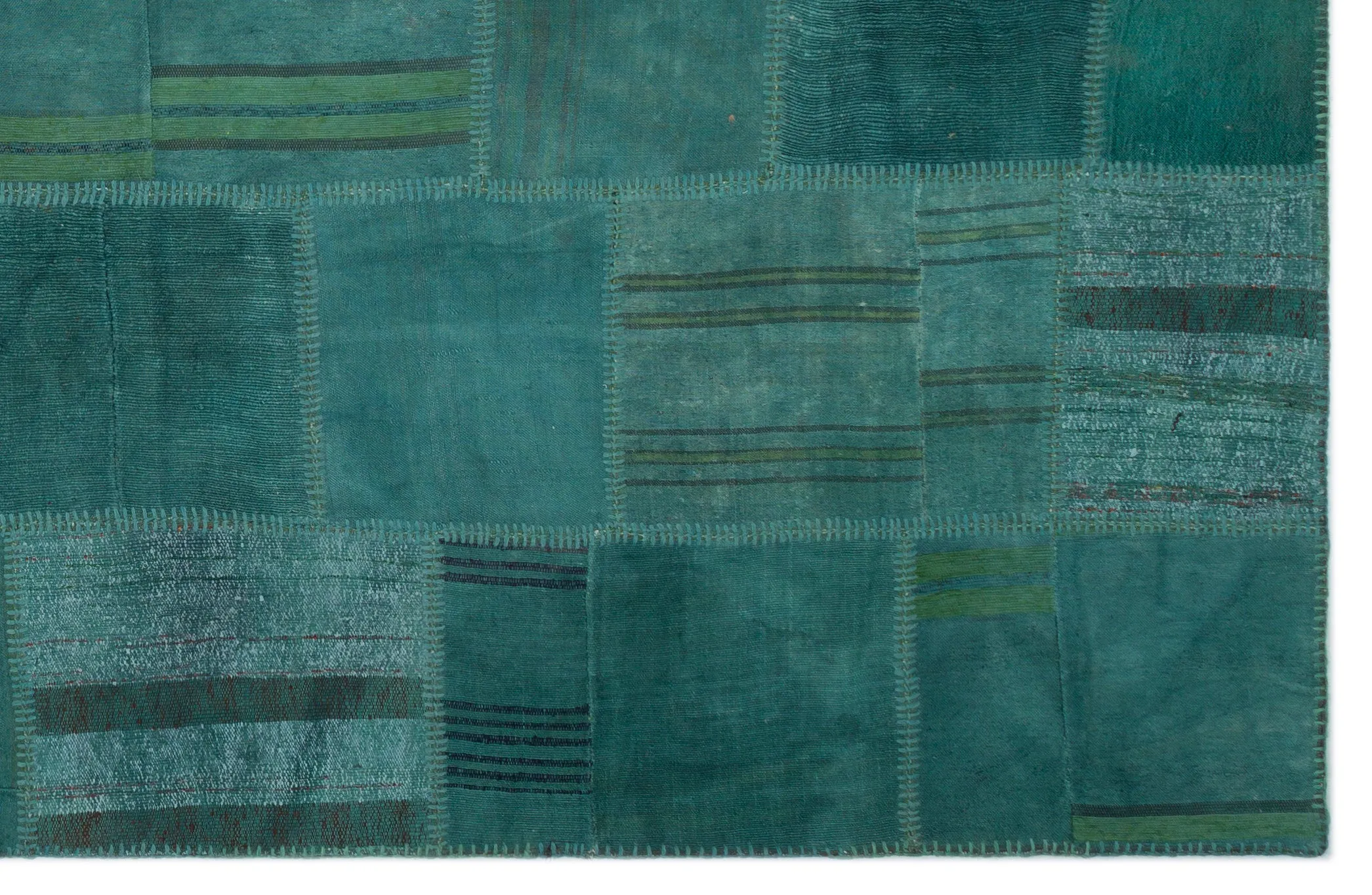 Mixed Over Dyed Kilim Patchwork Unique Rug 6'5'' x 9'10'' ft 195 x 300 cm