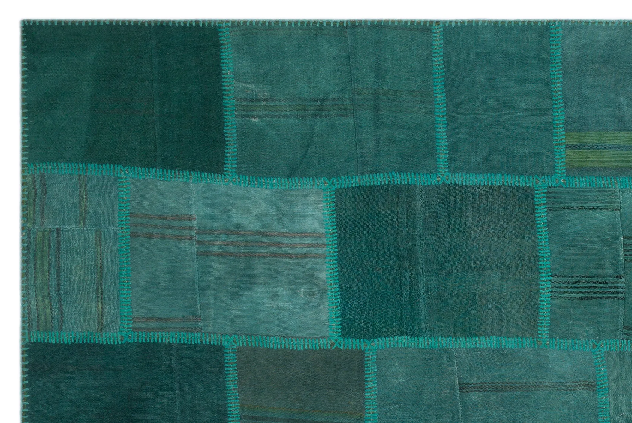 Mixed Over Dyed Kilim Patchwork Unique Rug 6'5'' x 9'7'' ft 195 x 292 cm