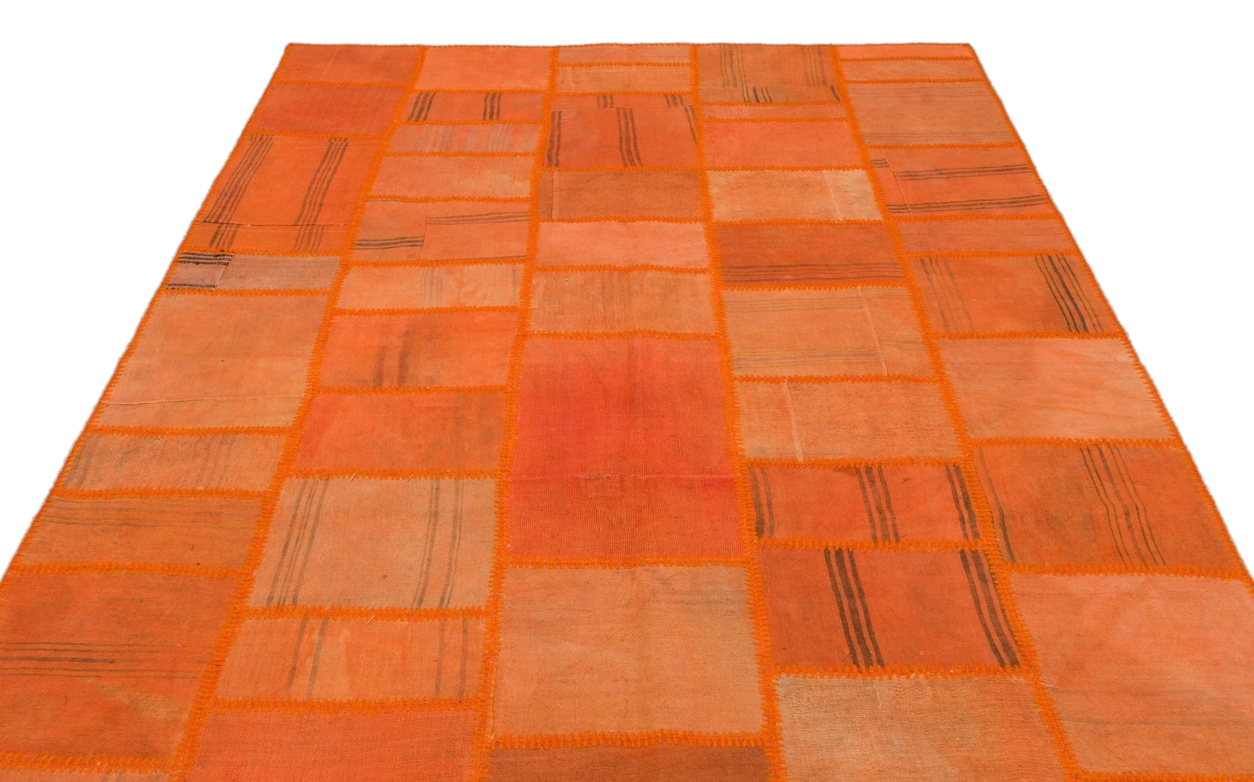 Mixed Over Dyed Kilim Patchwork Unique Rug 6'5'' x 9'7'' ft 195 x 292 cm