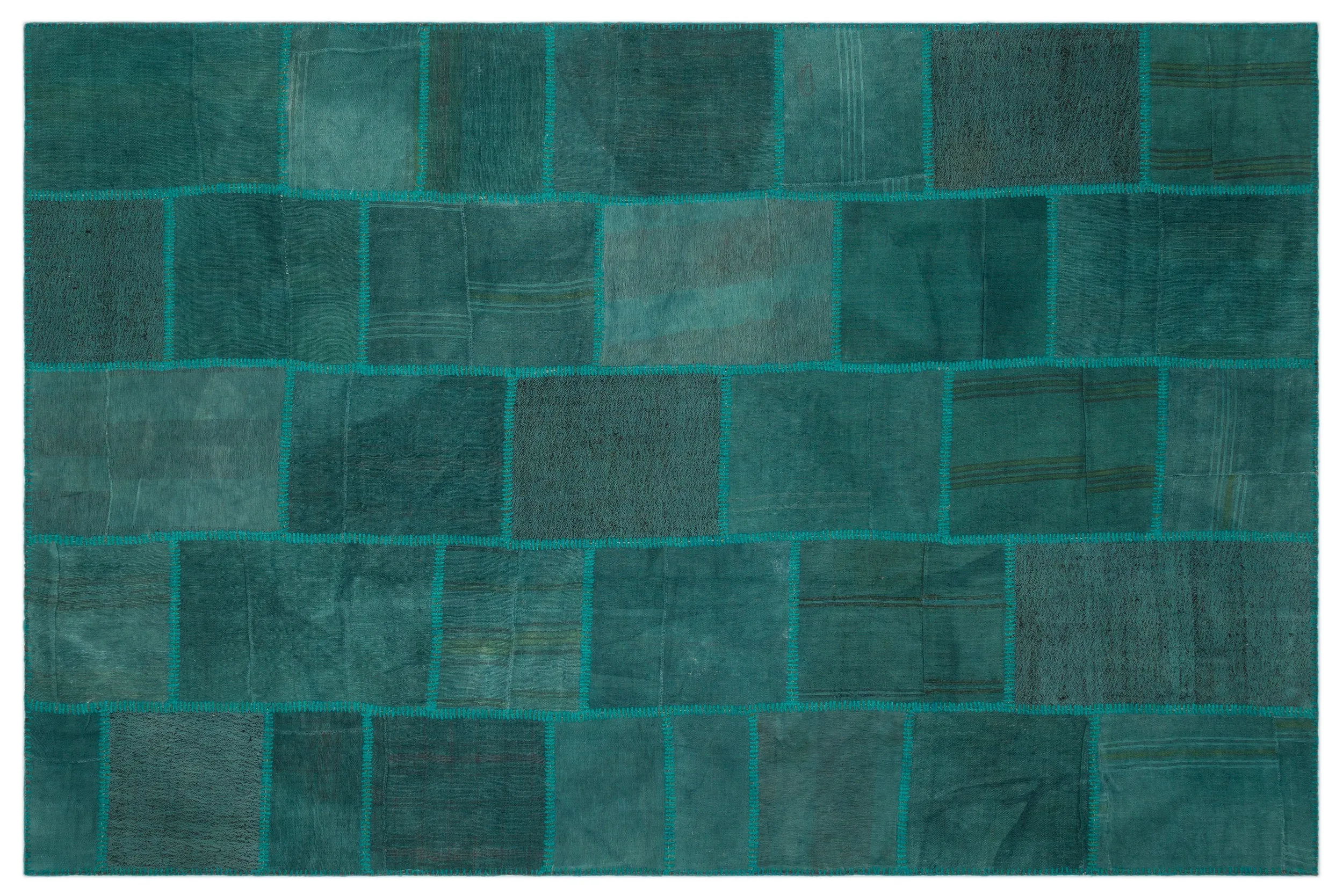 Mixed Over Dyed Kilim Patchwork Unique Rug 6'6'' x 9'10'' ft 199 x 300 cm