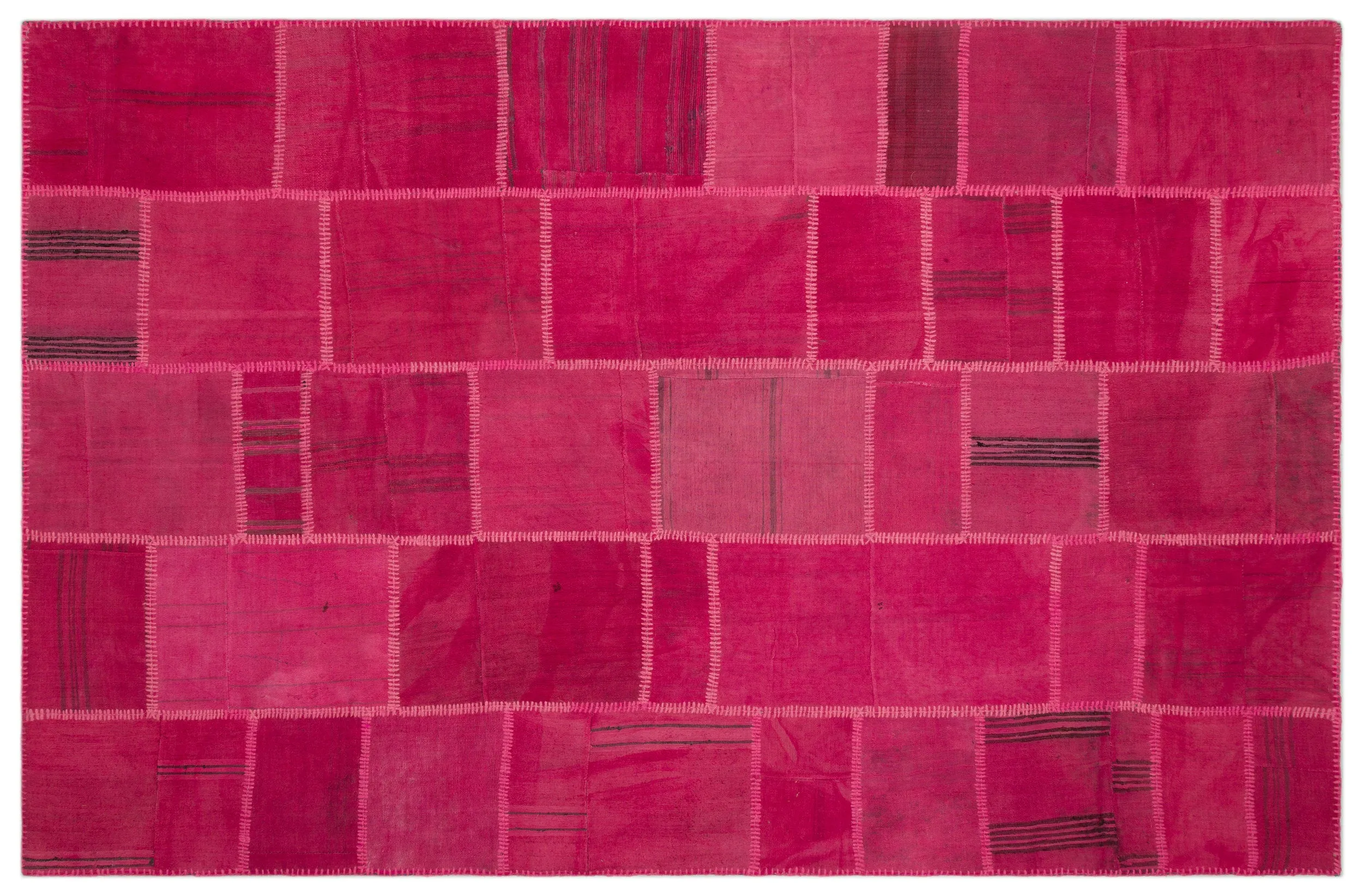 Mixed Over Dyed Kilim Patchwork Unique Rug 6'6'' x 9'11'' ft 197 x 302 cm
