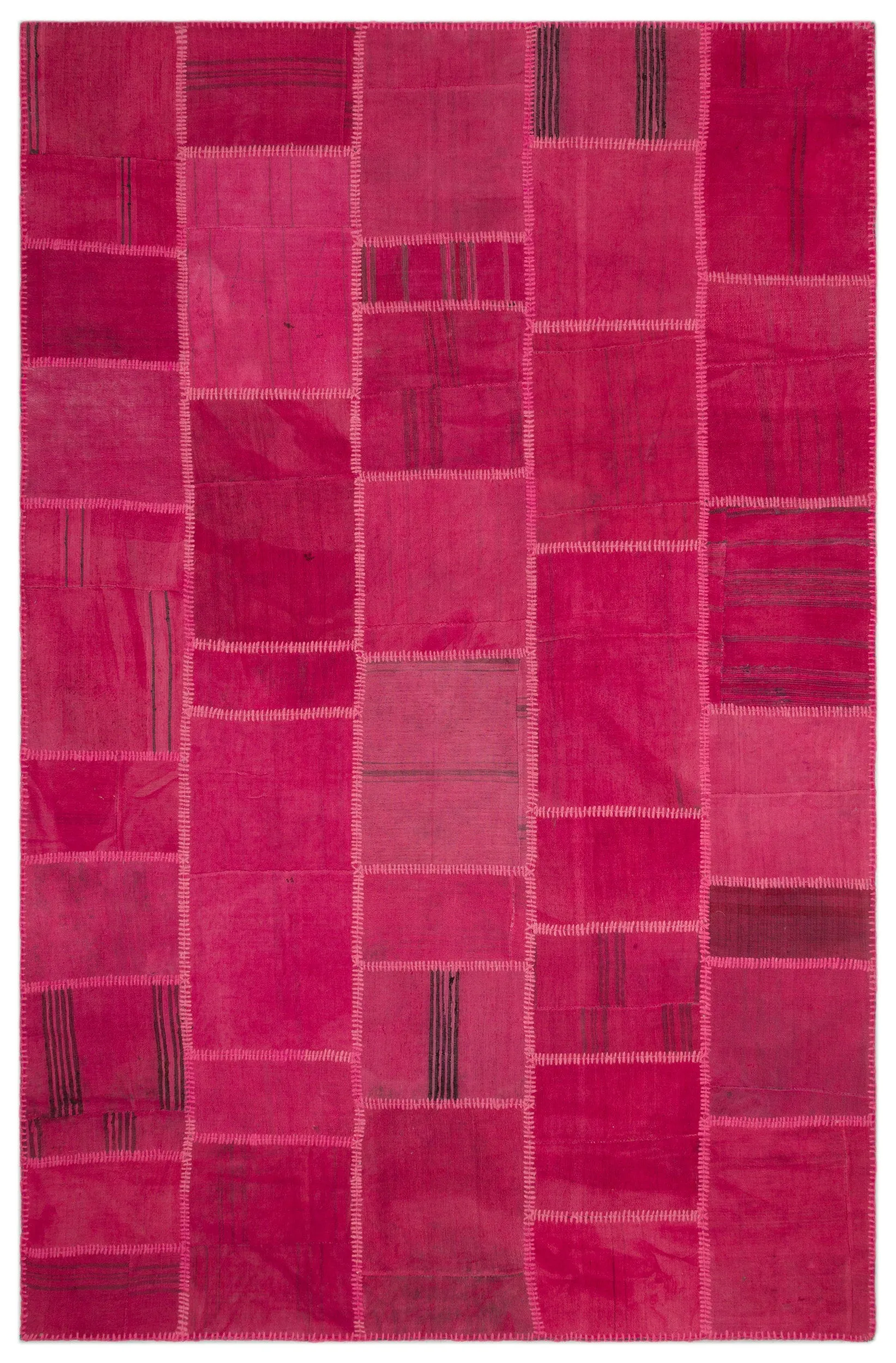 Mixed Over Dyed Kilim Patchwork Unique Rug 6'6'' x 9'11'' ft 197 x 302 cm