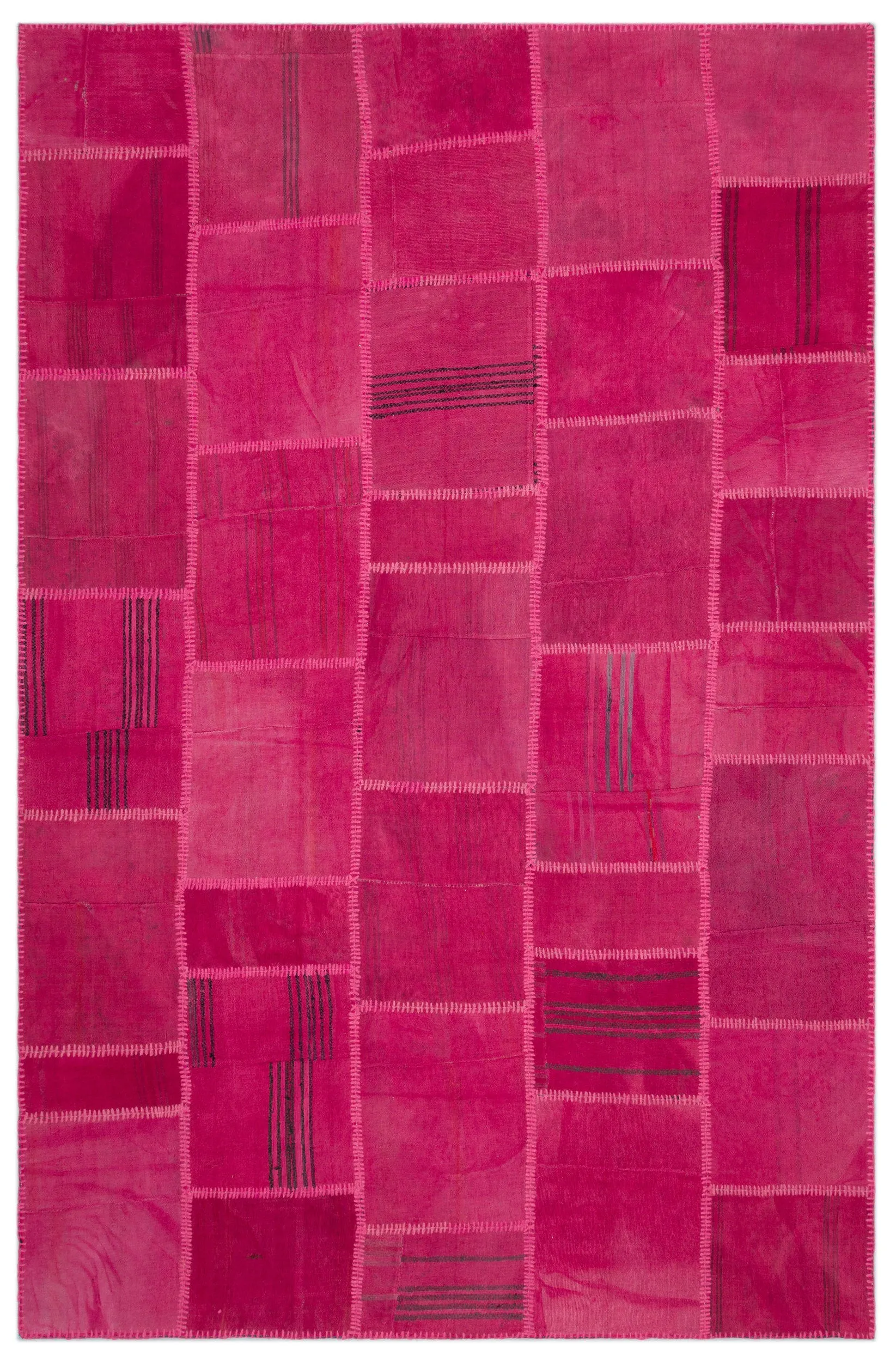 Mixed Over Dyed Kilim Patchwork Unique Rug 6'6'' x 9'12'' ft 198 x 304 cm