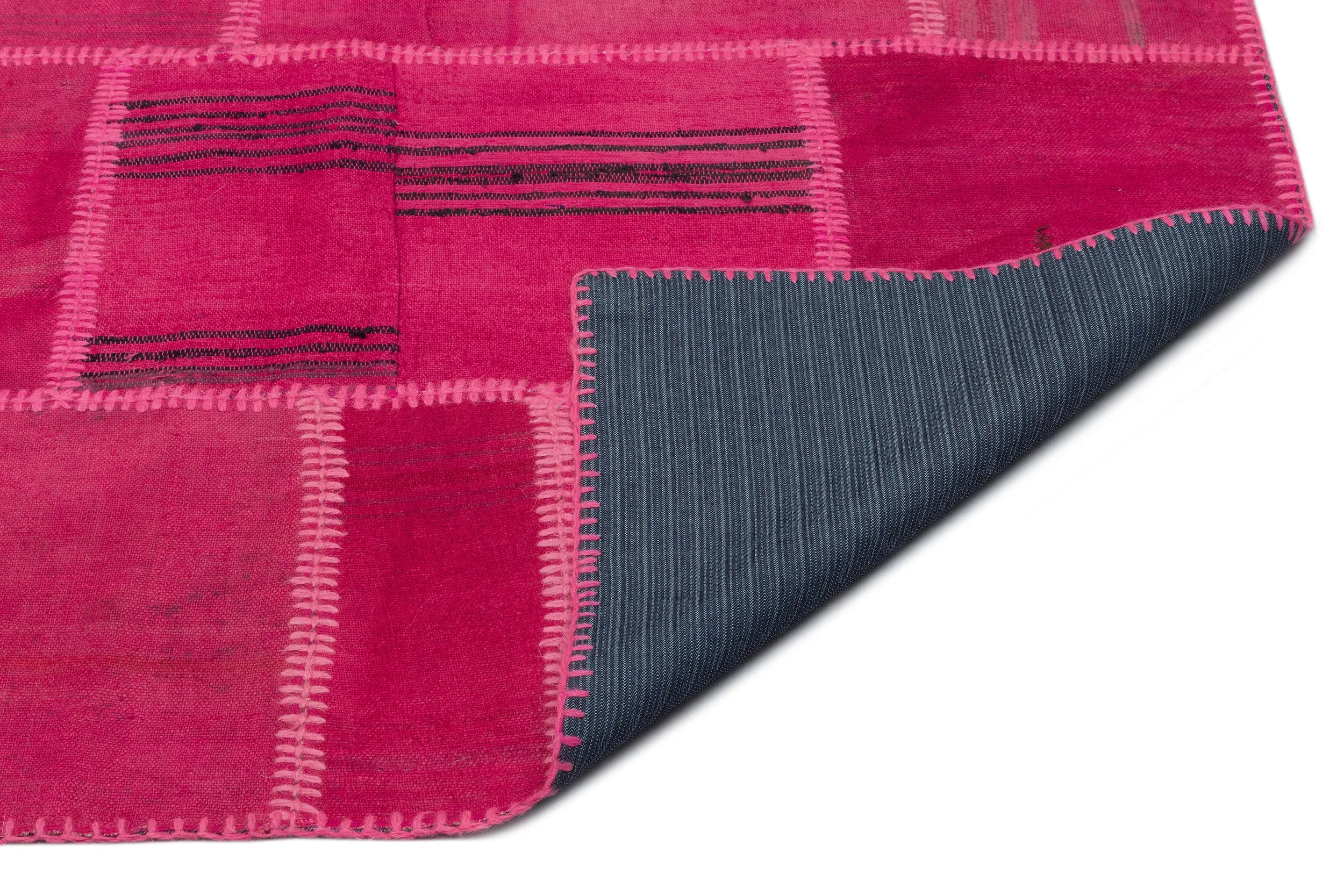 Mixed Over Dyed Kilim Patchwork Unique Rug 6'6'' x 9'12'' ft 198 x 304 cm