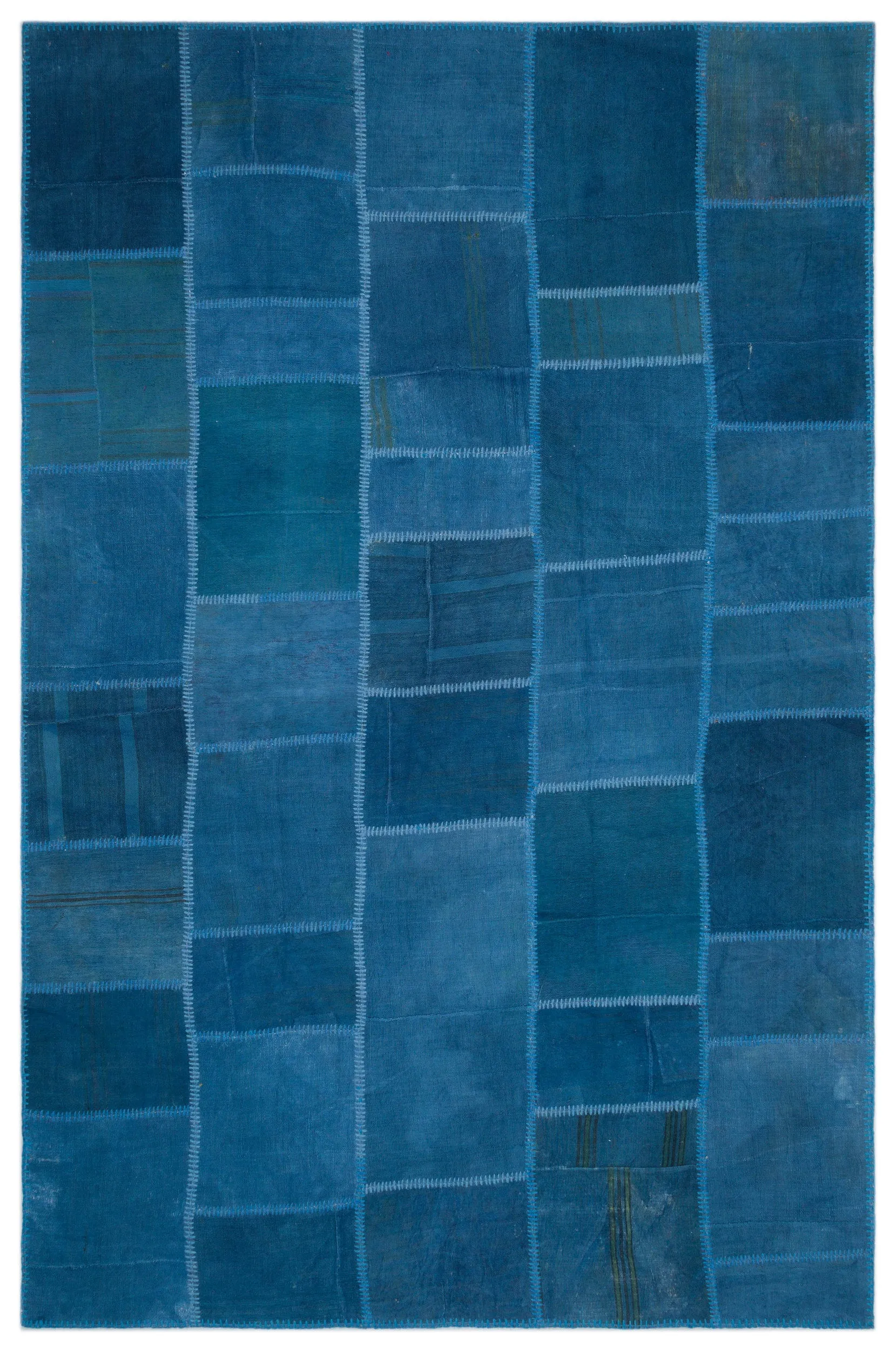 Mixed Over Dyed Kilim Patchwork Unique Rug 6'6'' x 9'9'' ft 197 x 296 cm