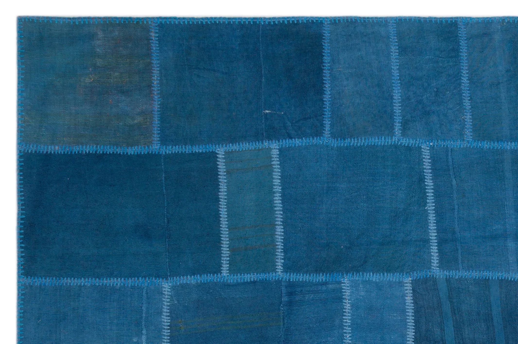 Mixed Over Dyed Kilim Patchwork Unique Rug 6'6'' x 9'9'' ft 197 x 296 cm