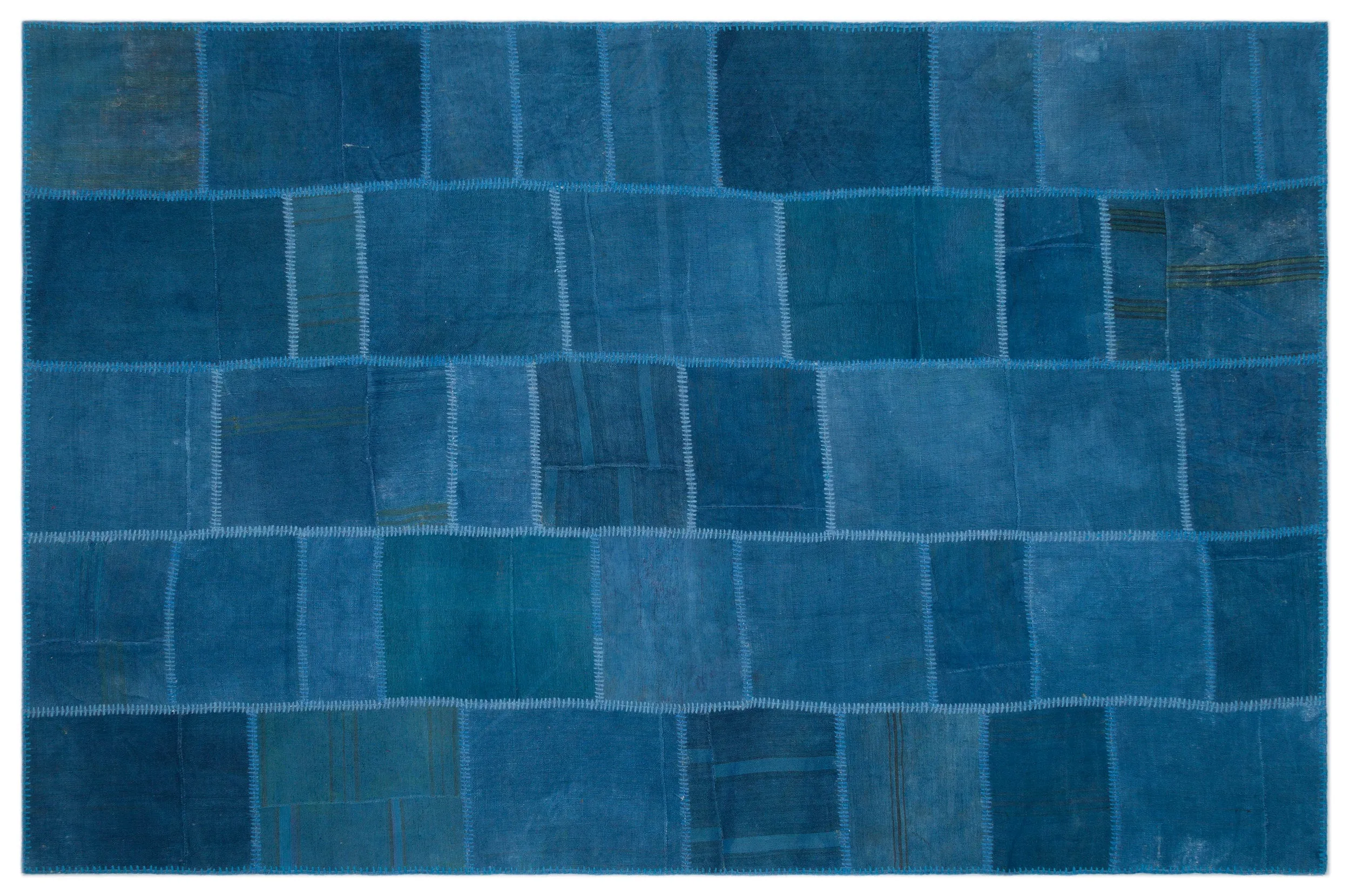 Mixed Over Dyed Kilim Patchwork Unique Rug 6'6'' x 9'9'' ft 197 x 296 cm
