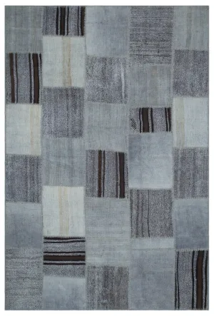 Mixed Over Dyed Kilim Patchwork Unique Rug 6'7'' x 9'10'' ft 200 x 300 cm