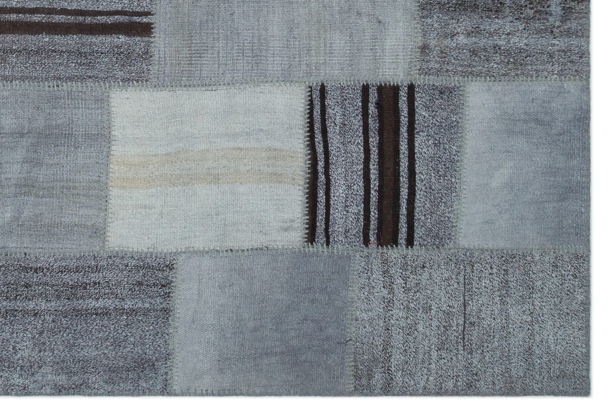 Mixed Over Dyed Kilim Patchwork Unique Rug 6'7'' x 9'10'' ft 200 x 300 cm