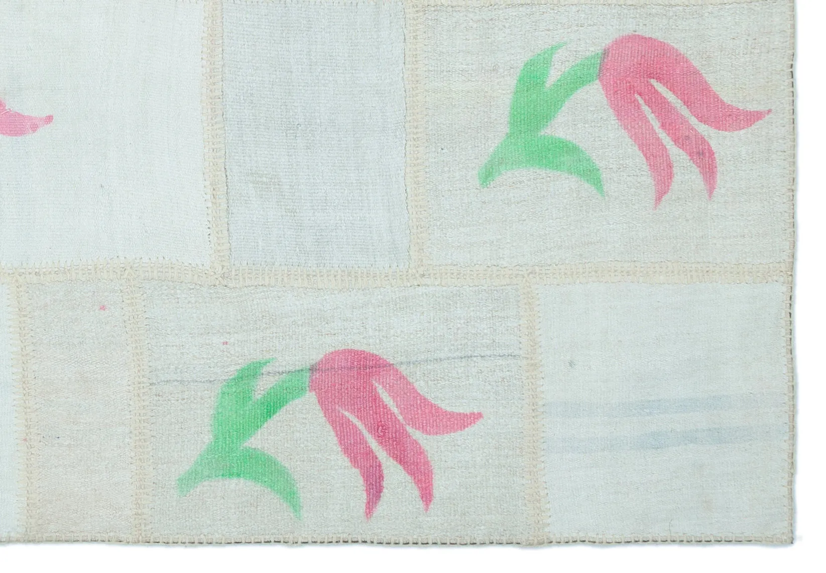 Mixed Over Dyed Rug | Flower Design Rug | Turkish Rug | Hand Weaving Rug  | Bedroom Rug | Wool Rug | Vintage Rug | Tumbled Rug  | Naturel Rug | Boho Rug I  5'1'' x 7'6'' ft 155 x 228 cm