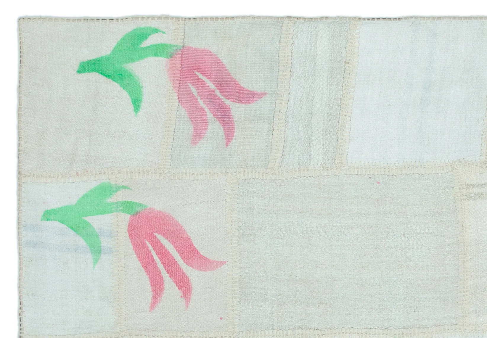 Mixed Over Dyed Rug | Flower Design Rug | Turkish Rug | Hand Weaving Rug  | Bedroom Rug | Wool Rug | Vintage Rug | Tumbled Rug  | Naturel Rug | Boho Rug I  5'1'' x 7'6'' ft 155 x 228 cm