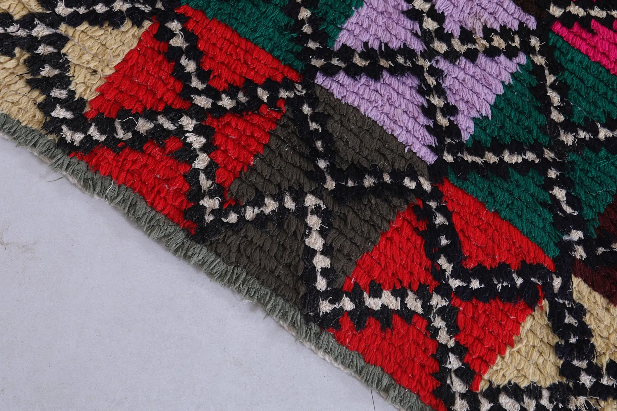Moroccan Rug - Handwoven 2.2ft x 7.4ft | Colorful Berber Patchwork