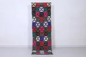 Moroccan Rug - Handwoven 2.2ft x 7.4ft | Colorful Berber Patchwork