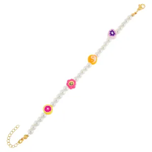 Multi Charm Pearl Bracelet