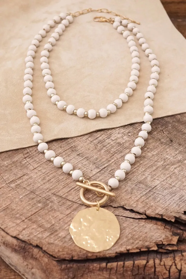 Multi Strand Wooden Bead Necklace