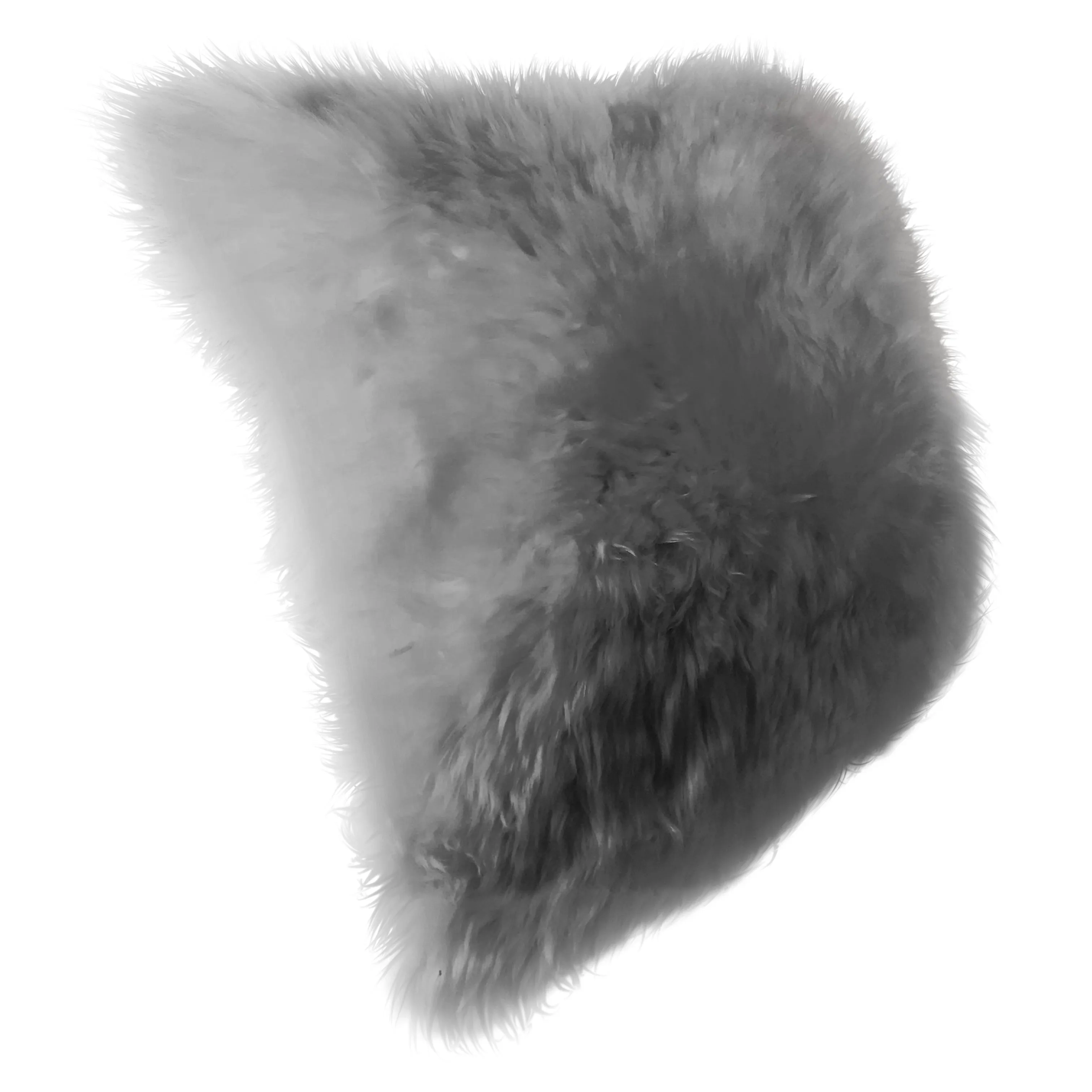 Natural Sheepskin Pillow Cover 16"x16" / Grey