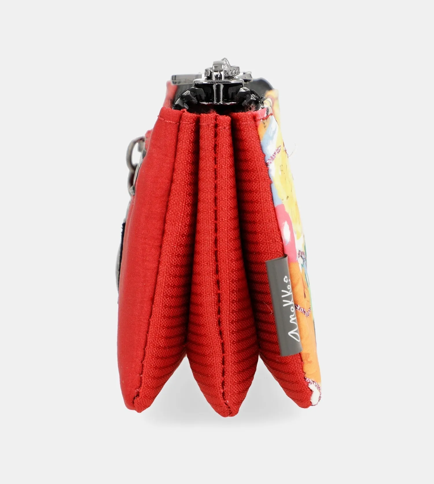 Nature Colors red triple compartment wallet