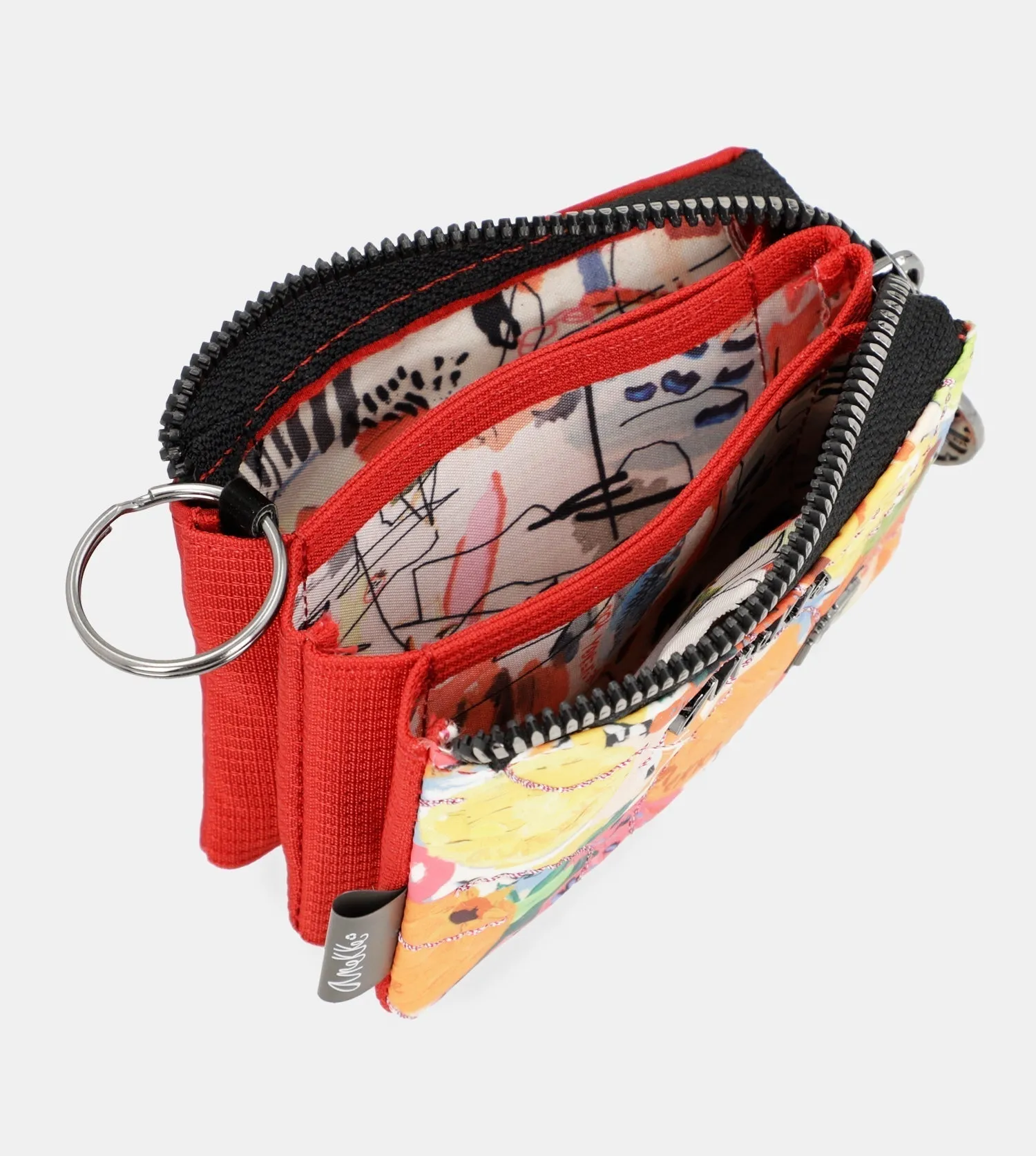 Nature Colors red triple compartment wallet