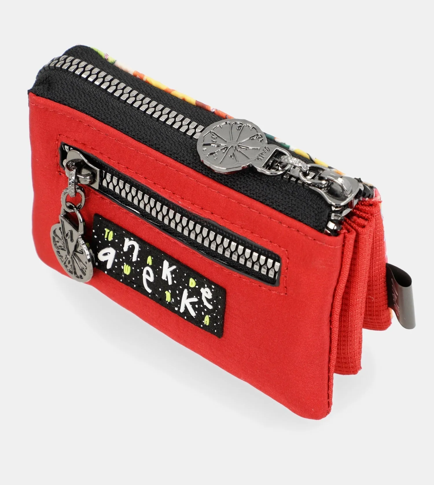 Nature Colors red triple compartment wallet