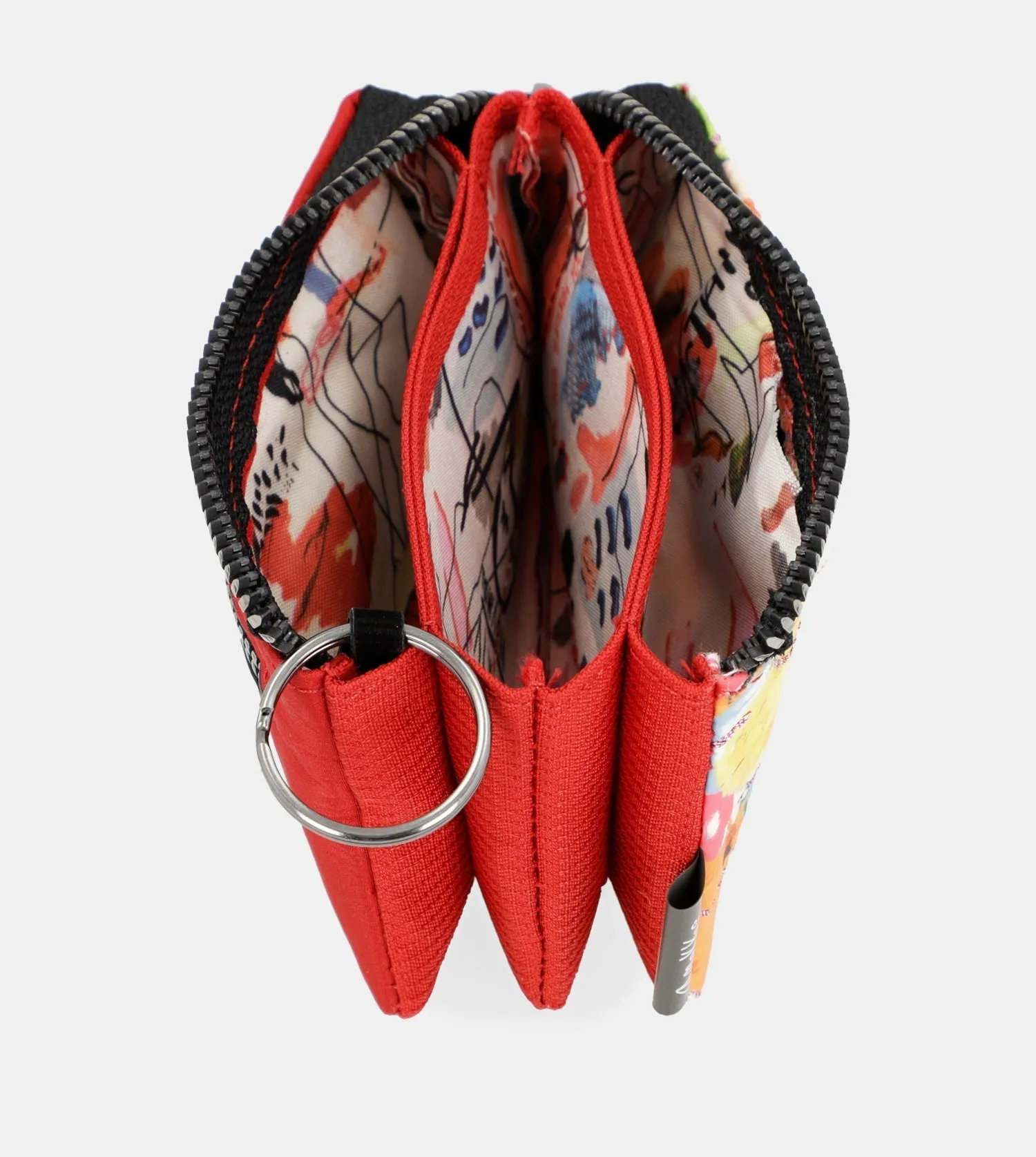 Nature Colors red triple compartment wallet
